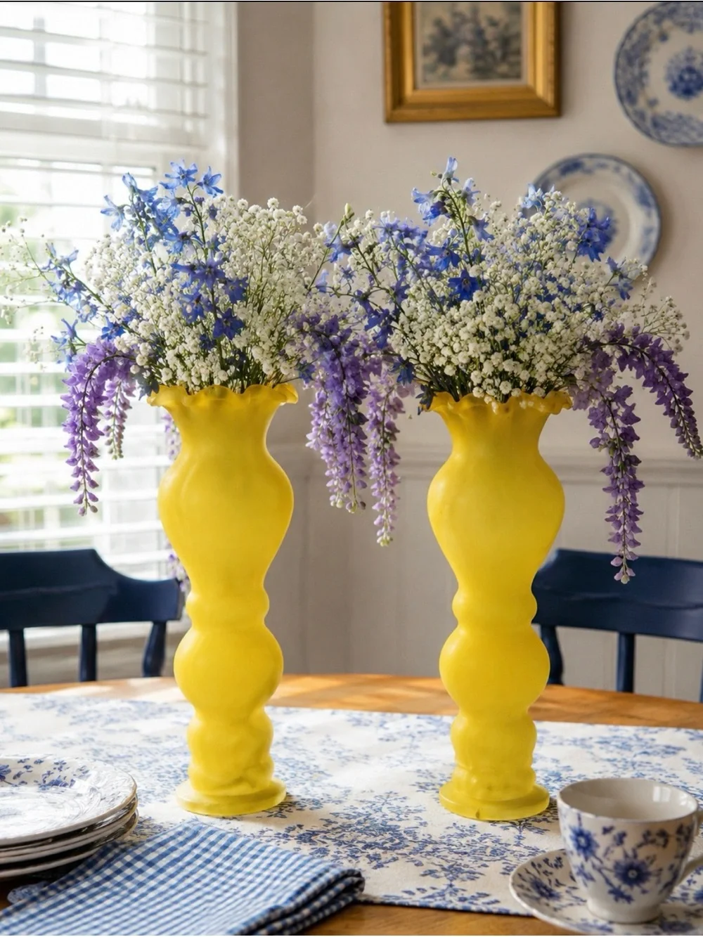 Vintage Satin Lemon Yellow Ruffle Vase Art Glass White Swirl,Bright Yellow Decor